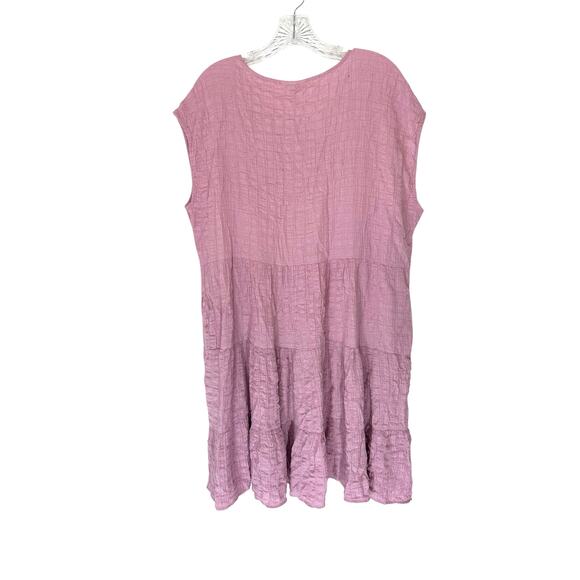 Knox Rose Dress XL Pink Short Sleeve Gauze Lightweight Pastel Tiered Casual - Picture 6 of 8